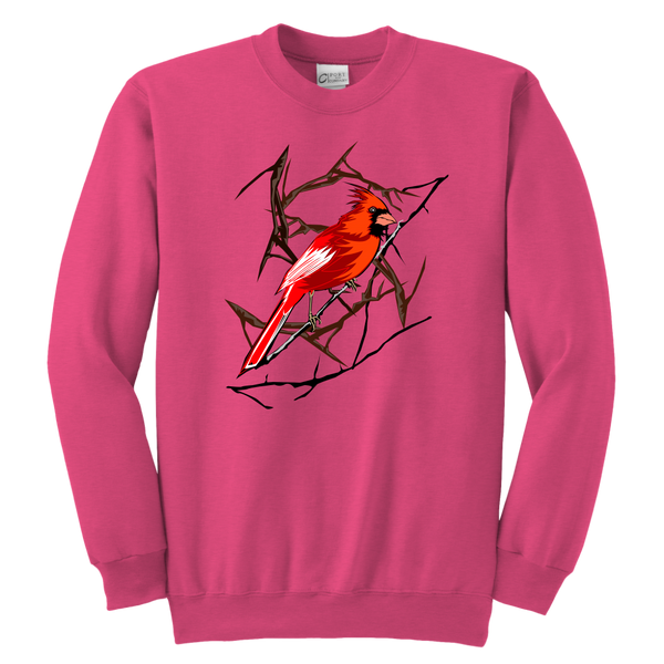Northern Cardinal Bird Youth Crewneck Sweashirt