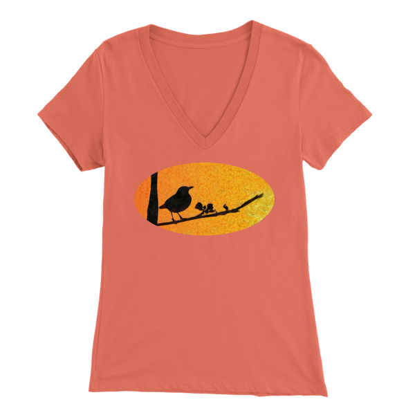 Black Bird Bella Womens V-Neck