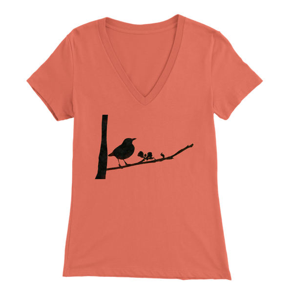 Black Bird Bella Womens V-neck