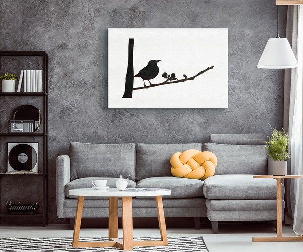 Black Bird Canvas Wrap