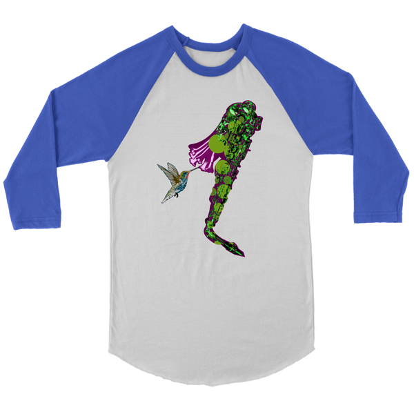 Hummingbird Canvas Unisex 3/4 Raglan