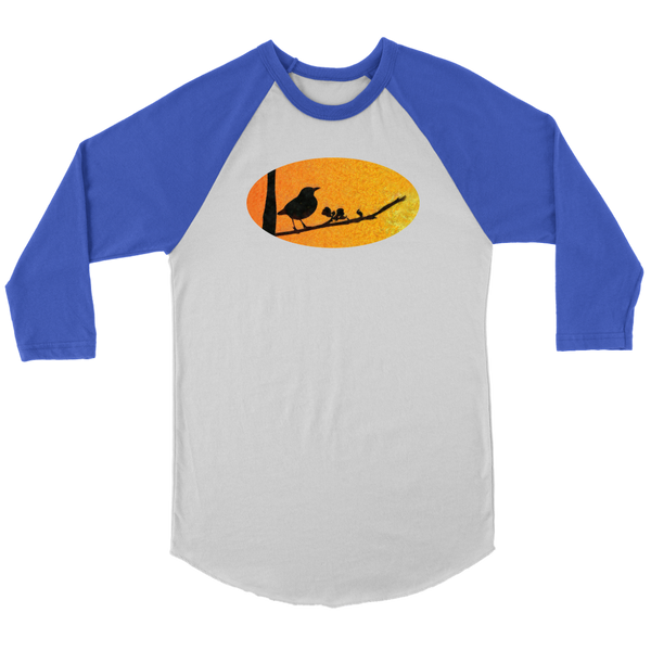 Black Bird Canvas Unisex 3/4 Raglan