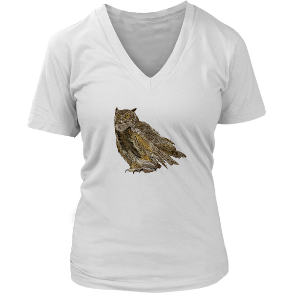 Great Horned Owl Women's V-Neck