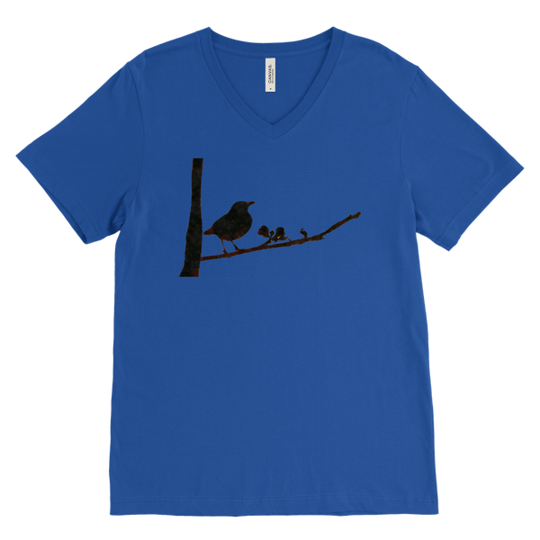 Black Bird Canvas Mens V-Neck