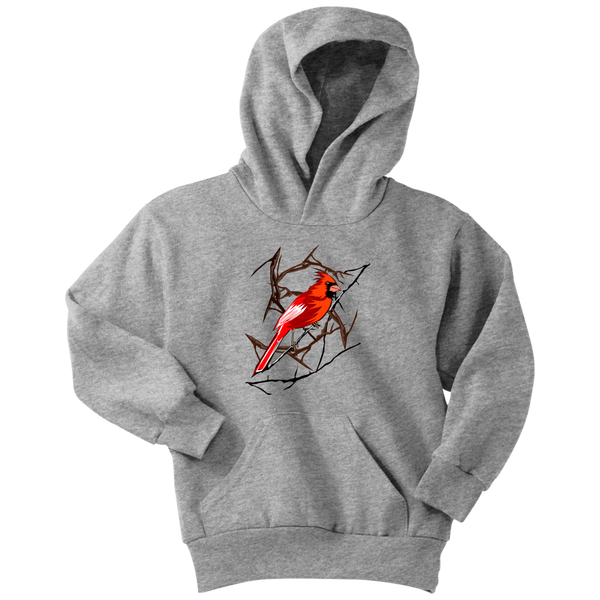 Northern Cardinal Bird Youth Hoodie