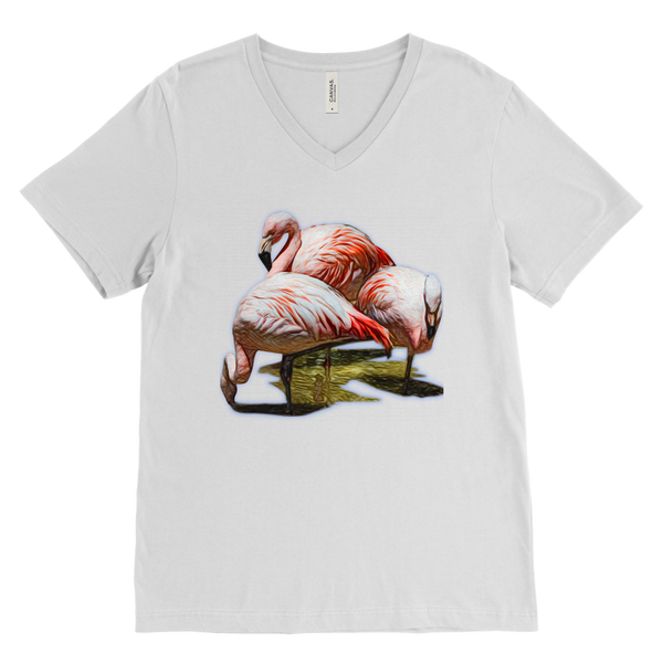 Flamingo Canvas Mens V-Neck
