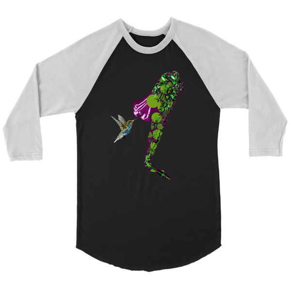 Hummingbird Canvas Unisex 3/4 Raglan