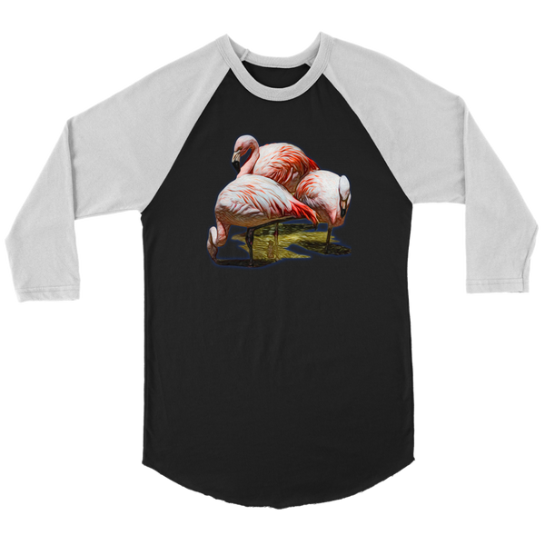 Flamingo Canvas Unisex 3/4 Raglan
