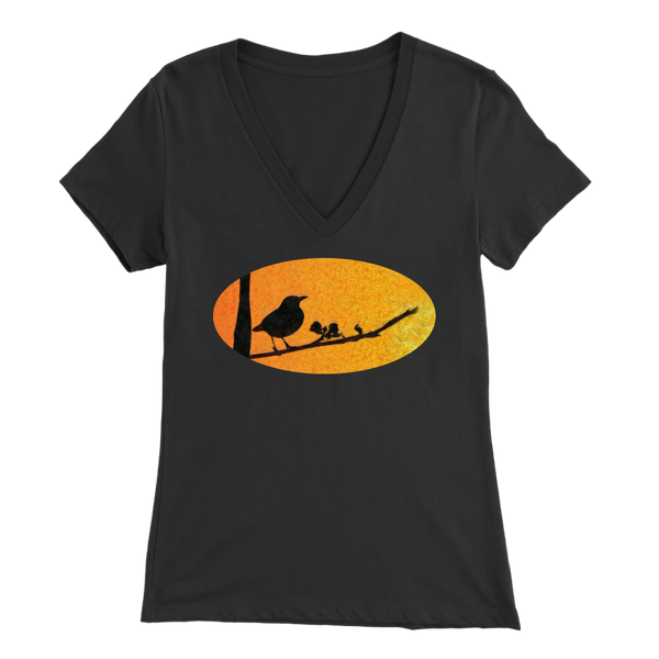 Black Bird Bella Womens V-Neck