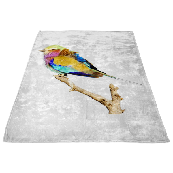 Lilac-breasted Roller Fleece Blanket