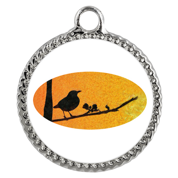 Black Bird Necklace Deco Coin