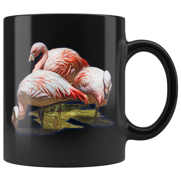 Flamingo Black 11oz Mug