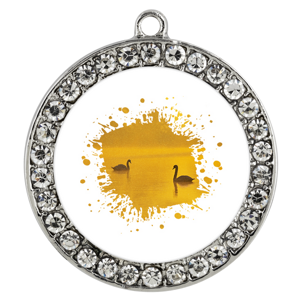 Swan Necklace Stone Coin