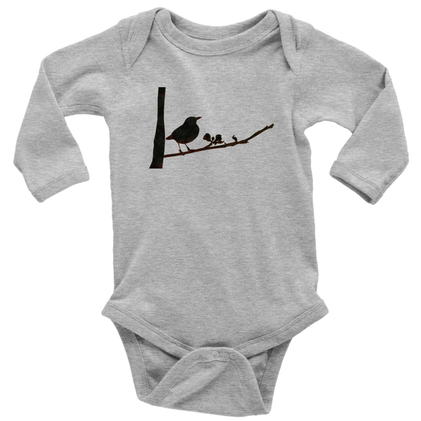 Black Bird Long Sleeve Baby Bodysuit