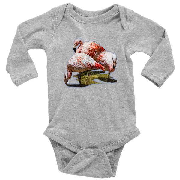 Flamingo Long Sleeve Baby Bodysuit