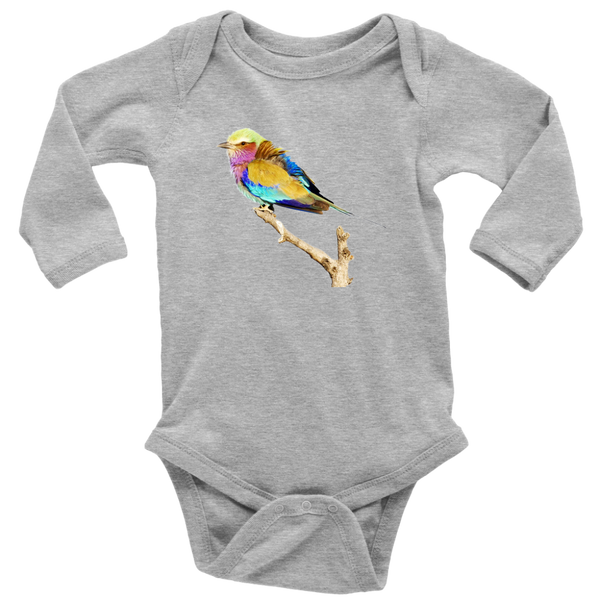 Lilac-breasted Roller Long Sleeve Baby Bodysuit