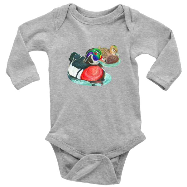 Wood Duck Long Sleeve Baby Bodysuit