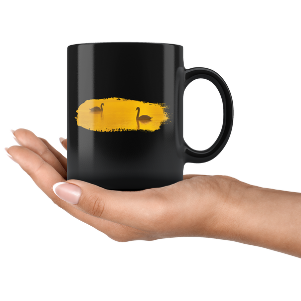 Swan Black 11oz Mug