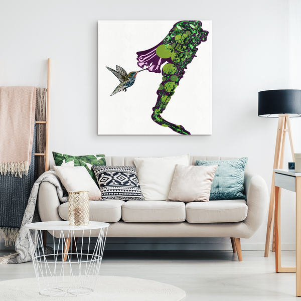 Hummingbird Square Canvas Wrap