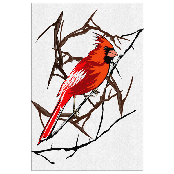 Northern Cardinal Bird Rectangle Canvas Wrap