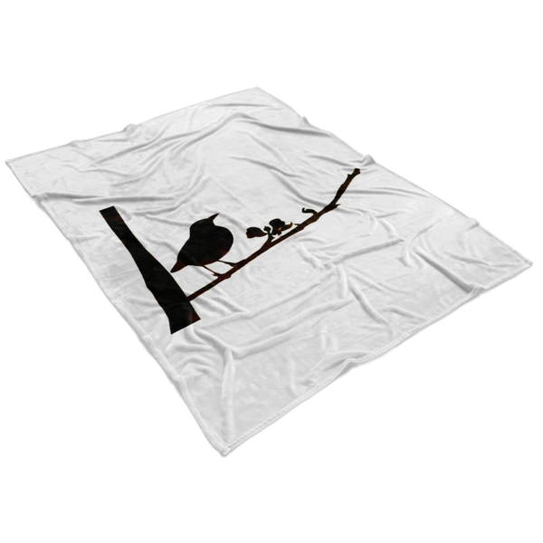 Black Bird Fleece Blanket