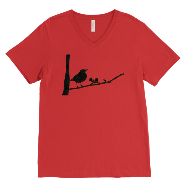 Black Bird Canvas Mens V-Neck