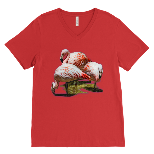 Flamingo Canvas Mens V-Neck