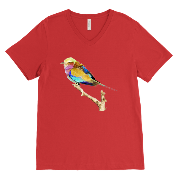 Lilac-breasted Roller Canvas Mens V-Neck