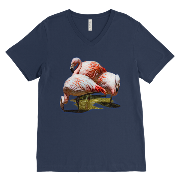 Flamingo Canvas Mens V-Neck