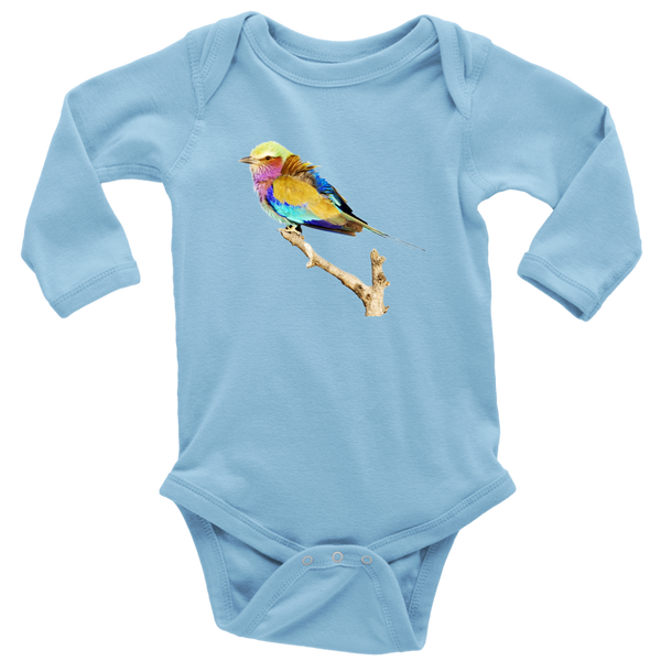 Lilac-breasted Roller Long Sleeve Baby Bodysuit