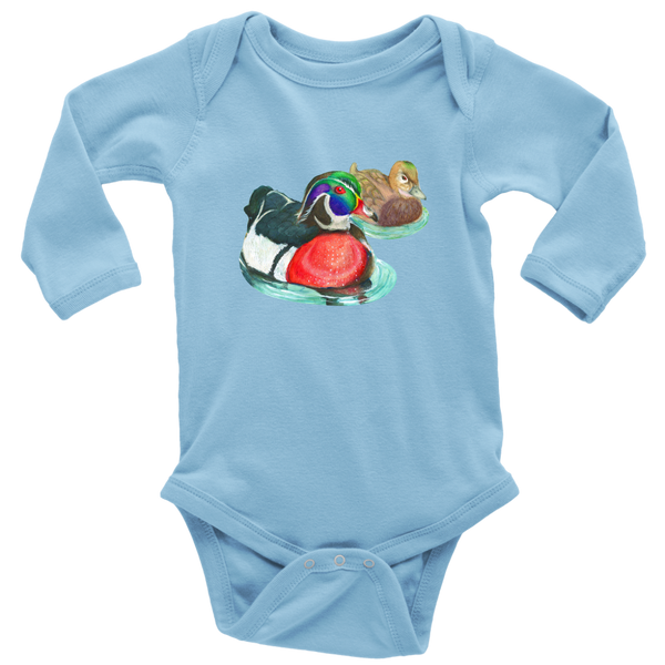 Wood Duck Long Sleeve Baby Bodysuit