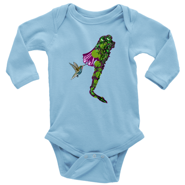 Hummingbird Long Sleeve Baby Bodysuit