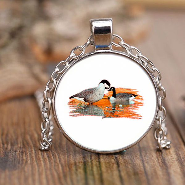 Goose Necklace Antique Brass