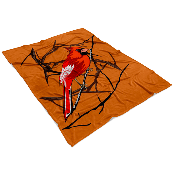 Northern Cardinal Bird Fleece Blanket