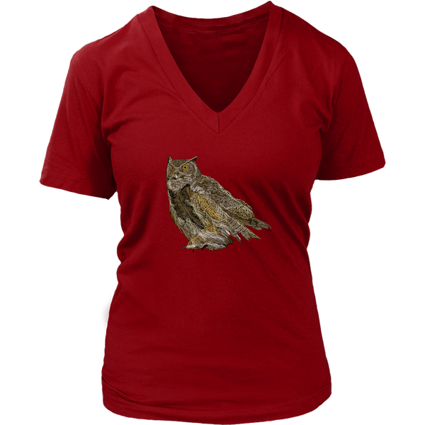 Great Horned Owl Women's V-Neck