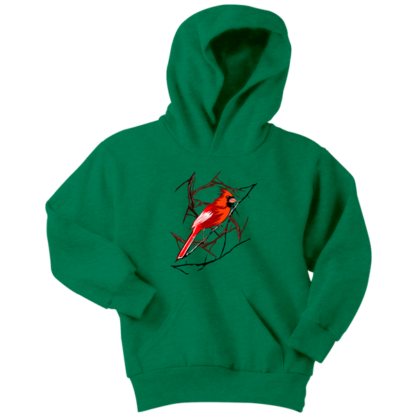 Northern Cardinal Bird Youth Hoodie