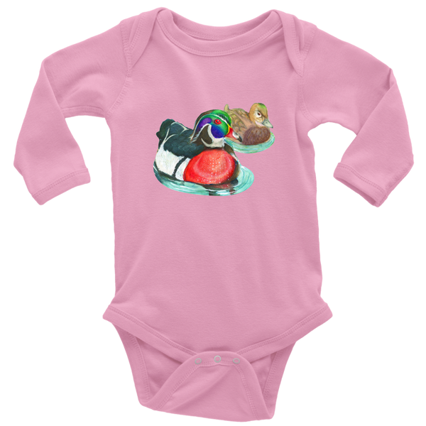 Wood Duck Long Sleeve Baby Bodysuit