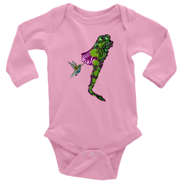 Hummingbird Long Sleeve Baby Bodysuit