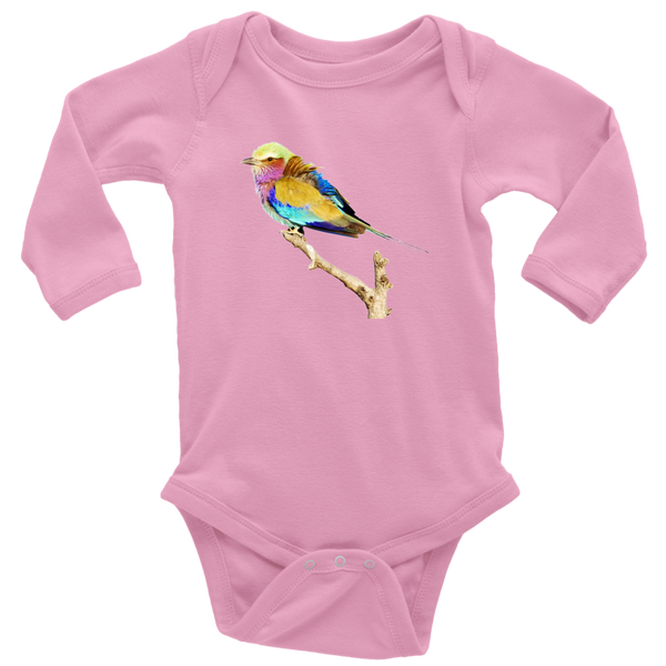 Lilac-breasted Roller Long Sleeve Baby Bodysuit