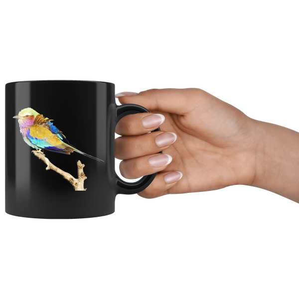 Lilac-breasted Roller Black 11oz Mug
