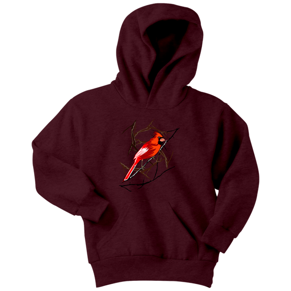 Northern Cardinal Bird Youth Hoodie