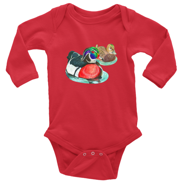 Wood Duck Long Sleeve Baby Bodysuit