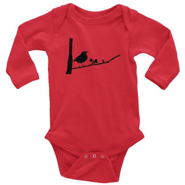 Black Bird Long Sleeve Baby Bodysuit