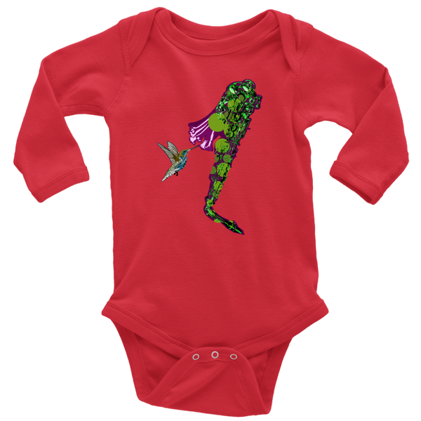 Hummingbird Long Sleeve Baby Bodysuit