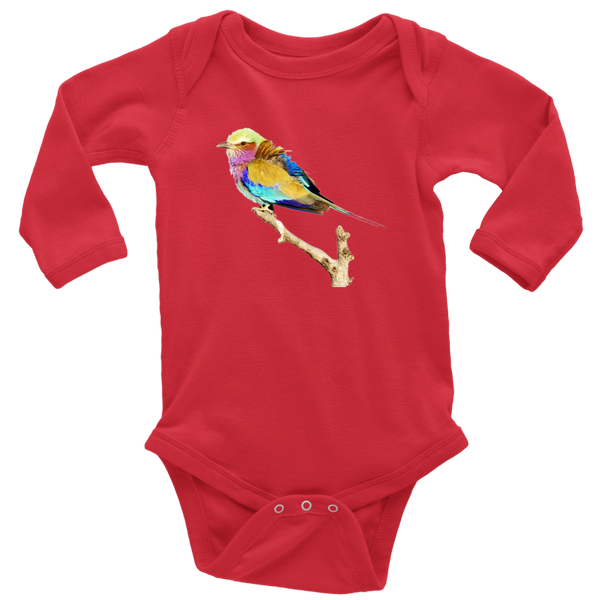 Lilac-breasted Roller Long Sleeve Baby Bodysuit