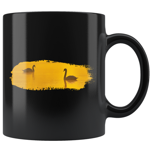 Swan Black 11oz Mug