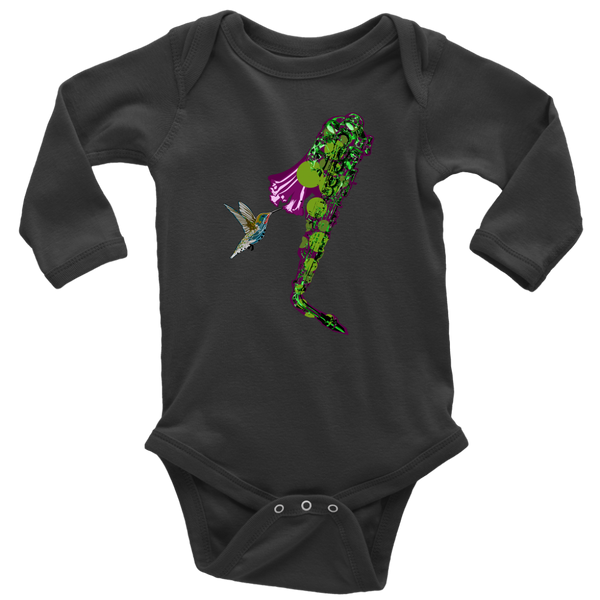 Hummingbird Long Sleeve Baby Bodysuit