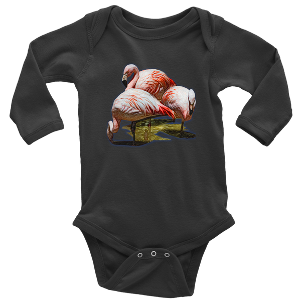 Flamingo Long Sleeve Baby Bodysuit