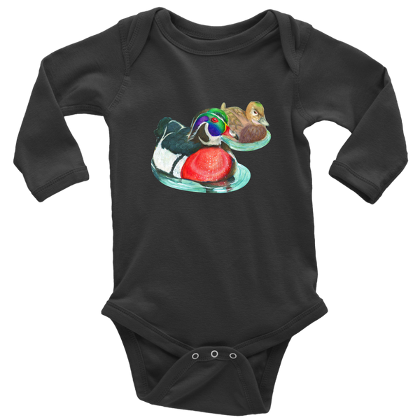 Wood Duck Long Sleeve Baby Bodysuit