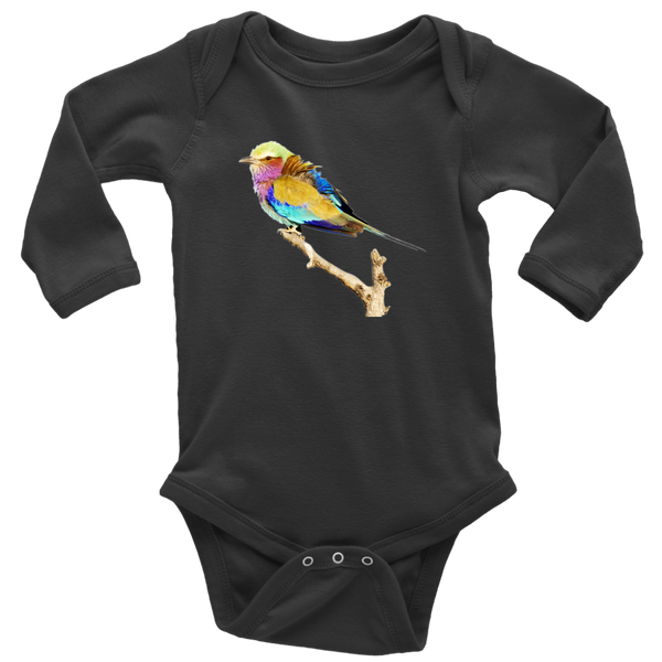 Lilac-breasted Roller Long Sleeve Baby Bodysuit